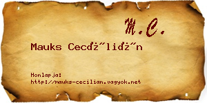 Mauks Cecílián névjegykártya